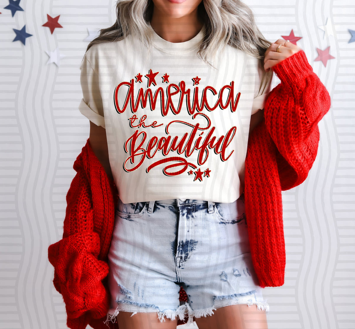America the beautiful RED (Caplinger) dtf transfer