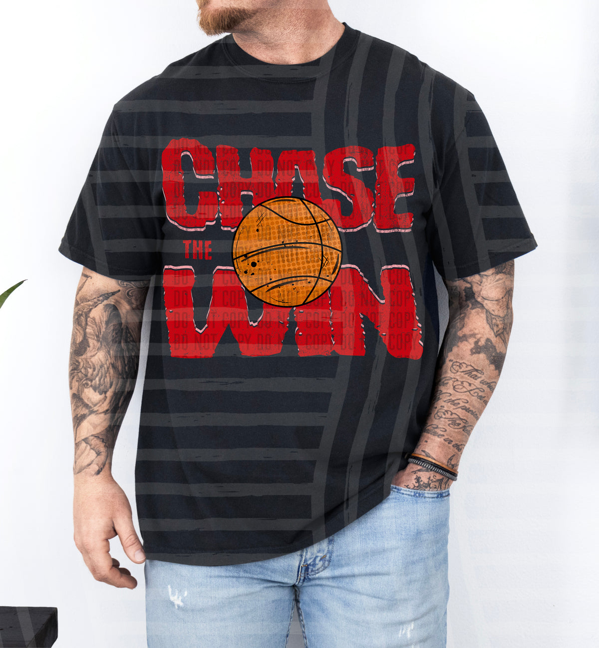 Chase the win basketball RED (Caplinger) DTF Transfer