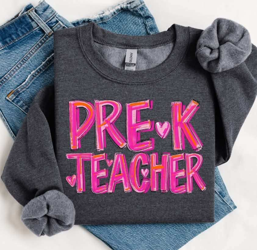 Pre-k teacher pink brushstroke (S&G) 79660 DTF transfer