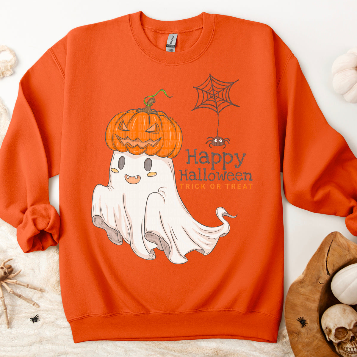 Happy Halloween Pumpkin on a Ghost 113325 DTF transfer