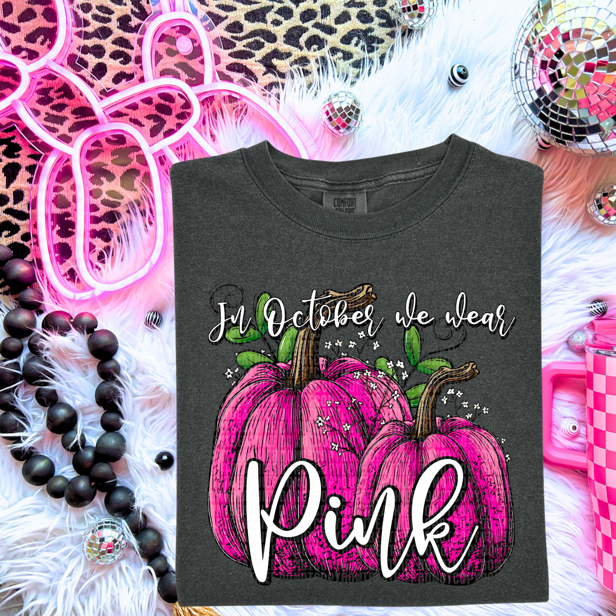 In October we wear pink 103648 DTF transfer