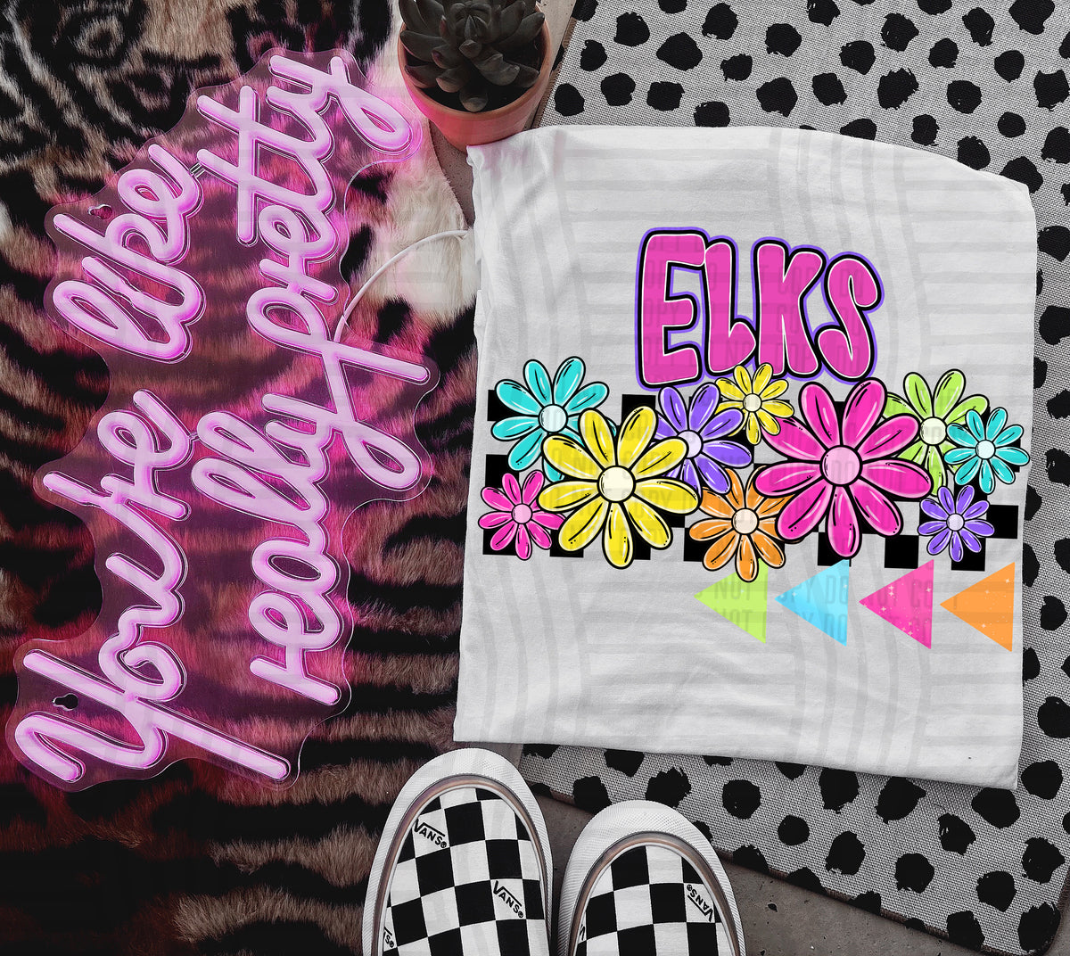 Elks Neon Bright Floral (Caplinger) 101268 DTF transfer