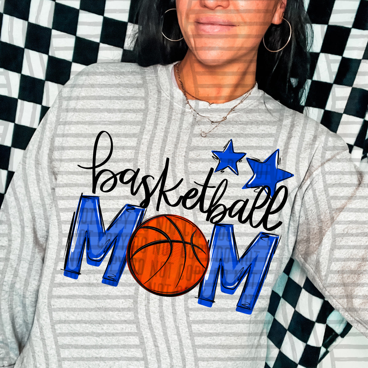 basketball mom gray royal stars (Caplinger) DTF transfer