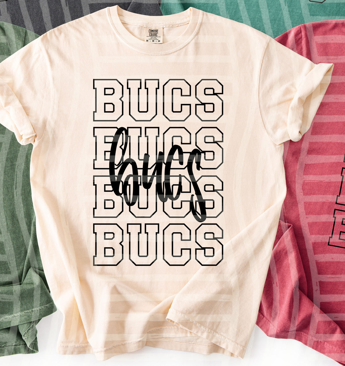 bucs simple stacked outlines (Caplinger) DTF Transfer