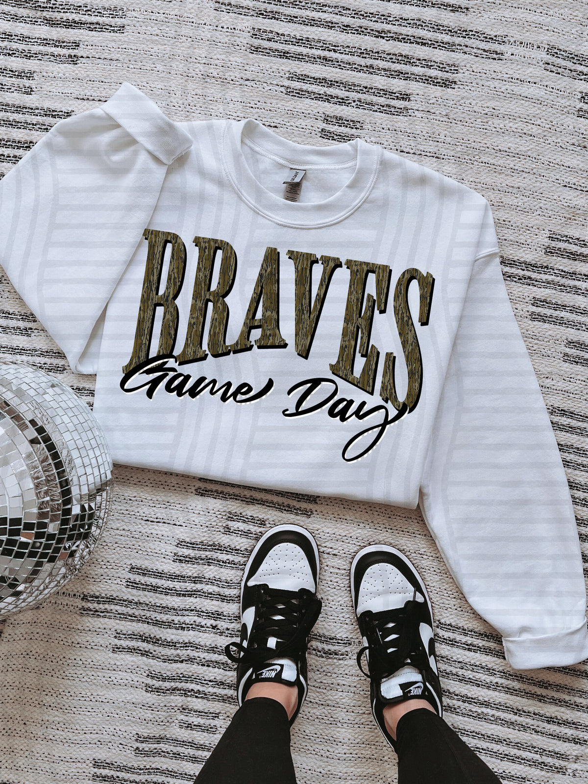 braves game day arched camo font (Caplinger) DTF Transfer