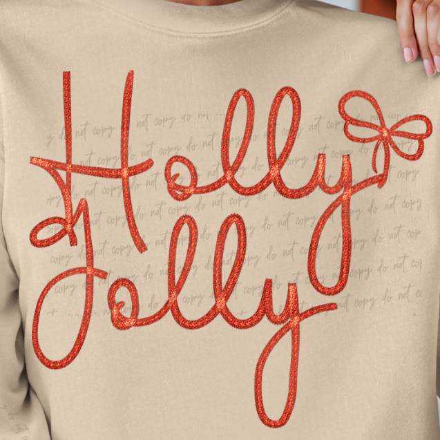Holly Jolly (FRONT ONLY) 117310 DTF Transfer