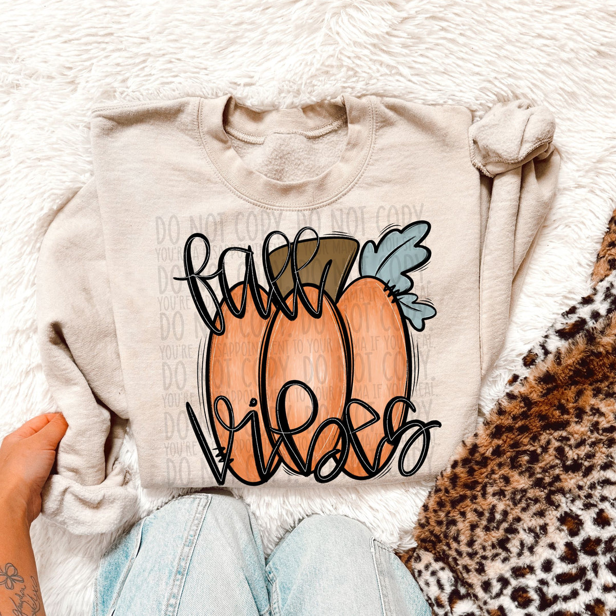 Fall Vibes pumpkin (SWD) DTF transfer