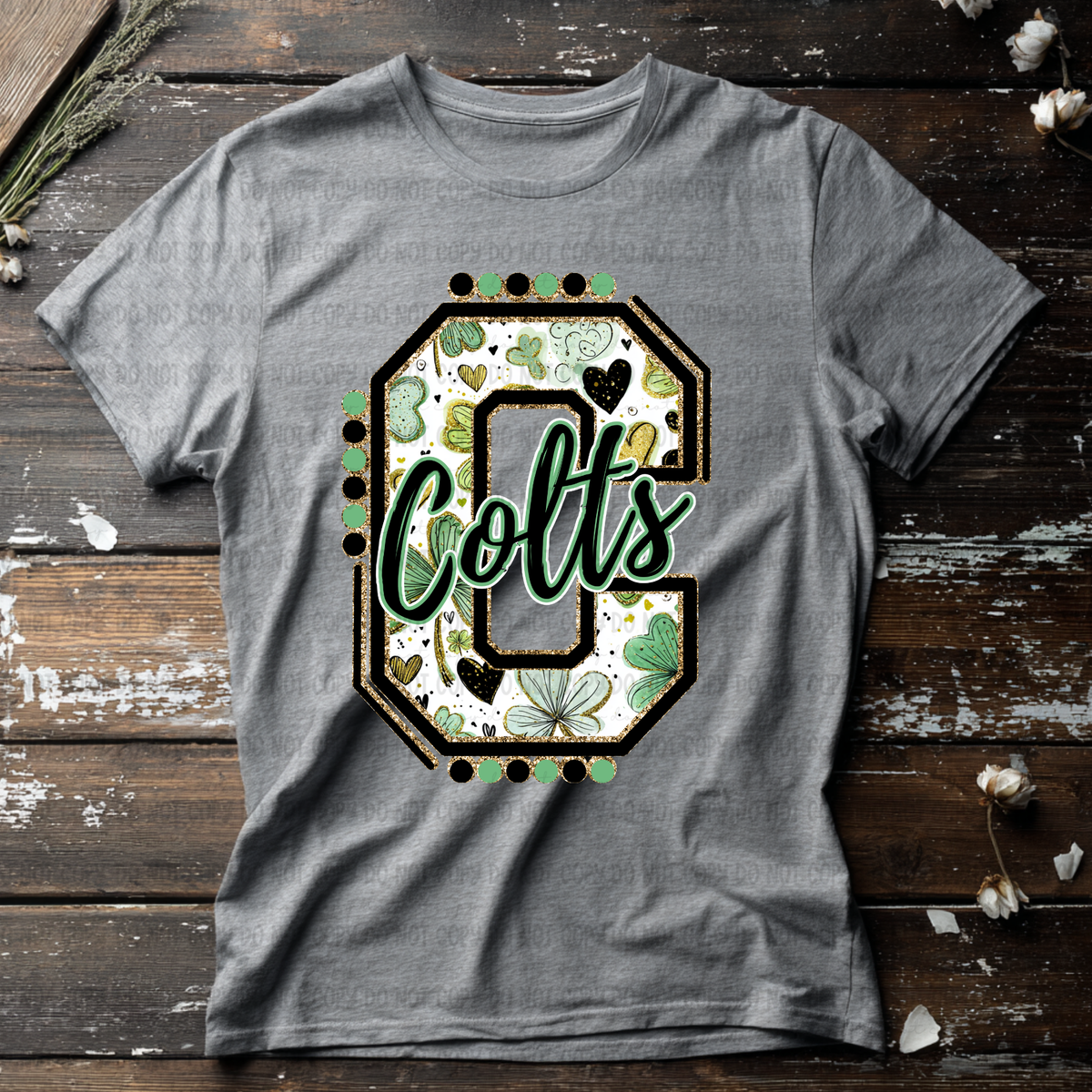 Colts letter St. Patrick's Day GREEN (Revel) DTF Transfer