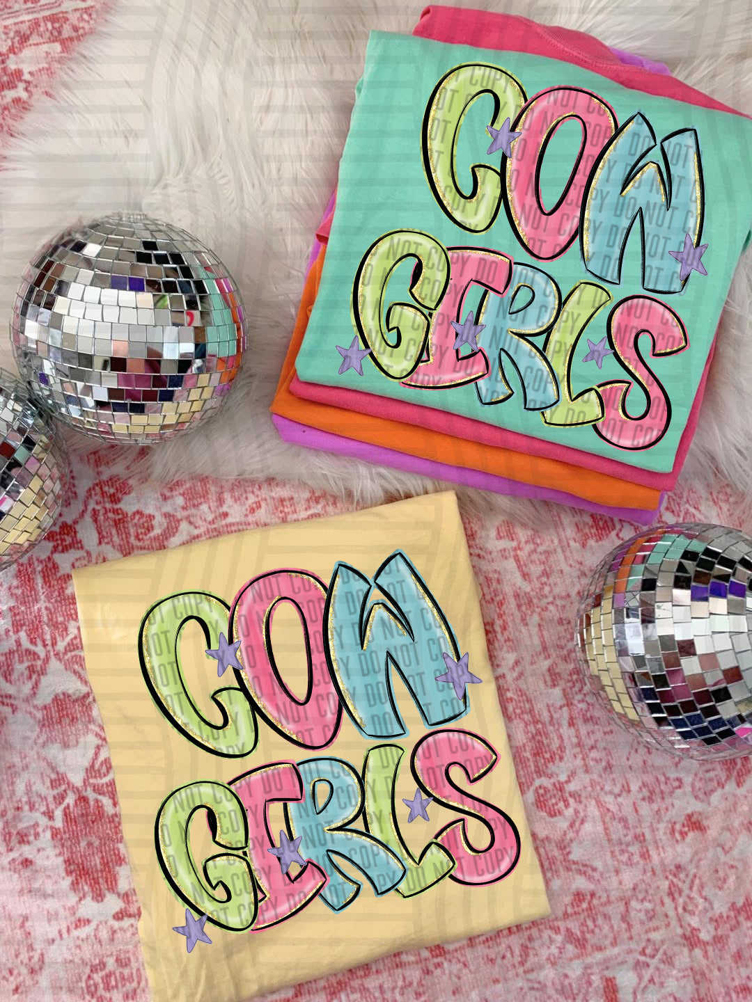 Cowgirls Glittery & Preppy Mascots (Caplinger) DTF transfer