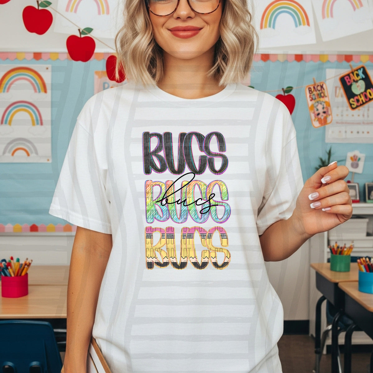 bucs crayon cutie stacked (Caplinger) DTF Transfer
