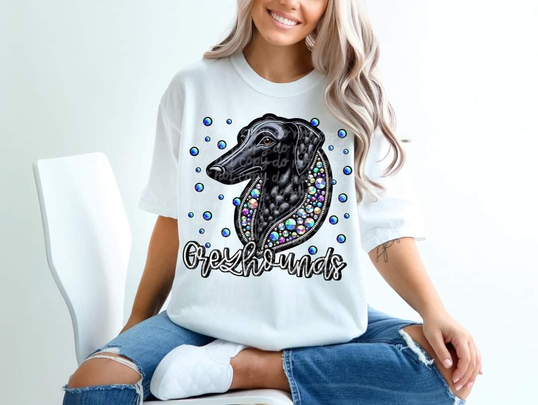 Greyhounds bedazzled mascot 53572 DTF transfer
