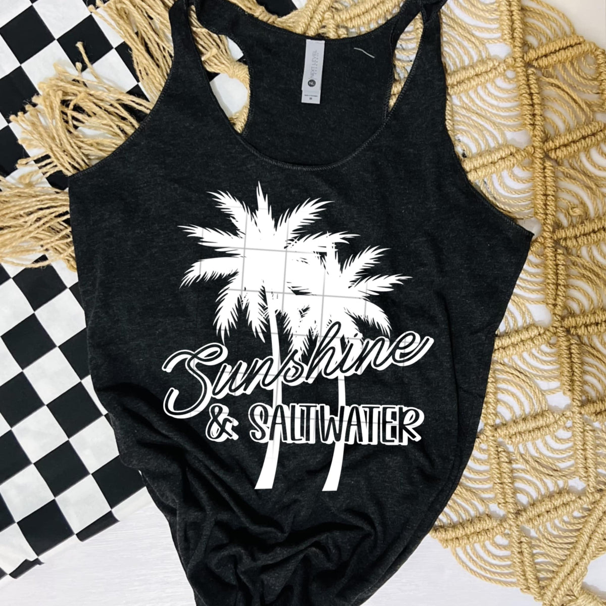 Sunshine & saltwater white palm (CSC) 99351 DTF transfer