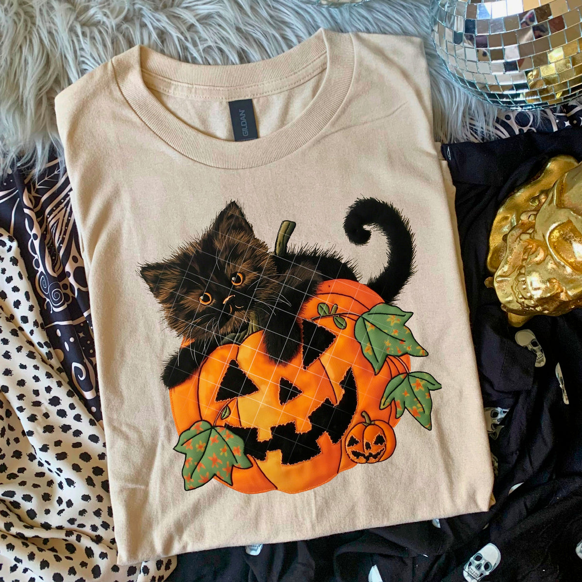Cut Black Cat On Pumpkin 110805 DTF transfer