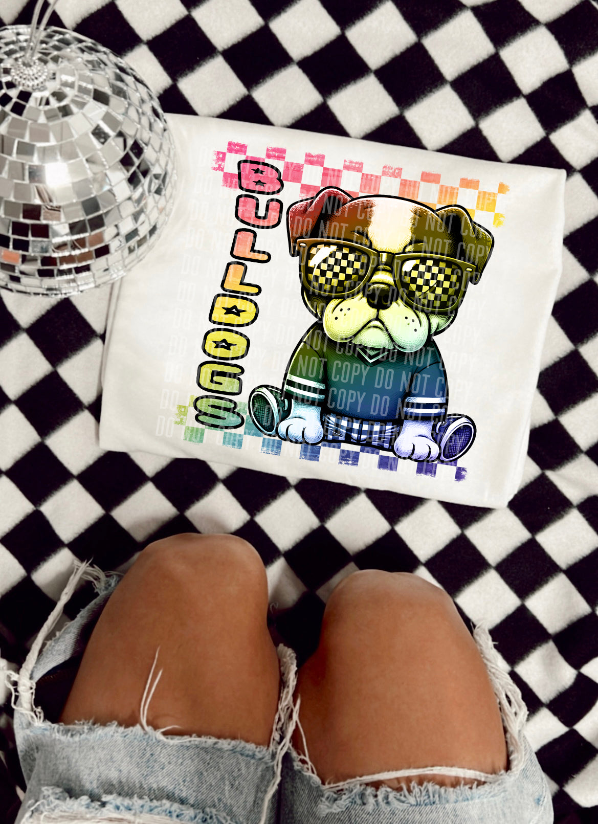 Rainbow Mascot Cartoon Bulldogs (sitting) 30714 DTF transfers