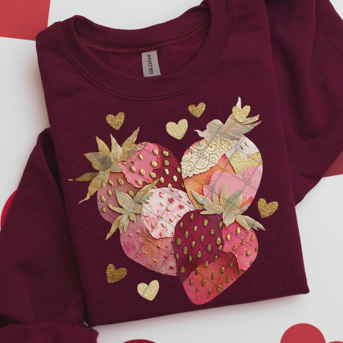 Patchwork strawberries (TTD) DTF Transfer