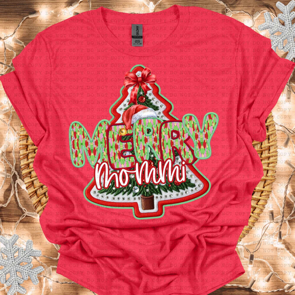 Merry mommi embroidered tree (ECHT) 64623 DTF transfer
