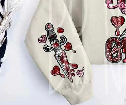 Dagger rhinestone sleeve (PH) 75673 DTF transfer