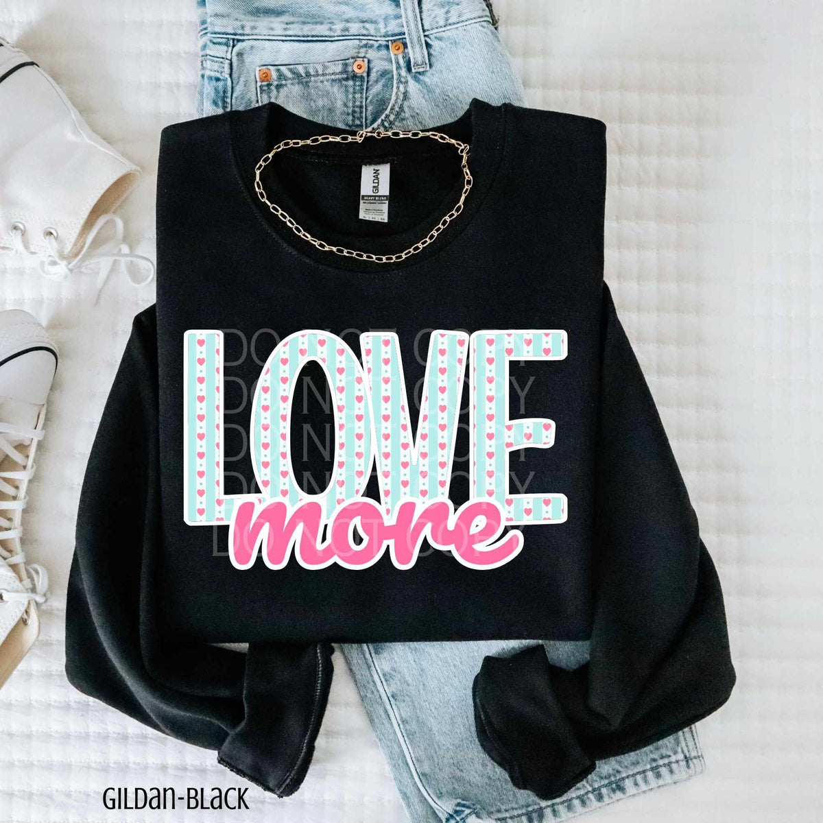 Love more heart stripes (CSG) 80129 DTF transfer