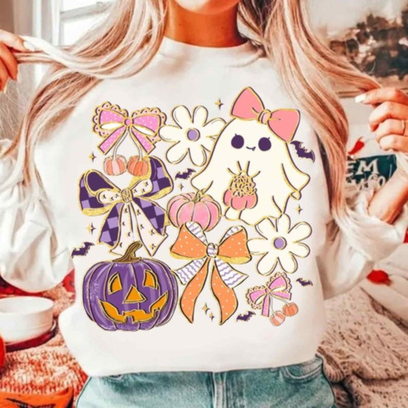 Girly Halloween collage 107761 DTF transfer