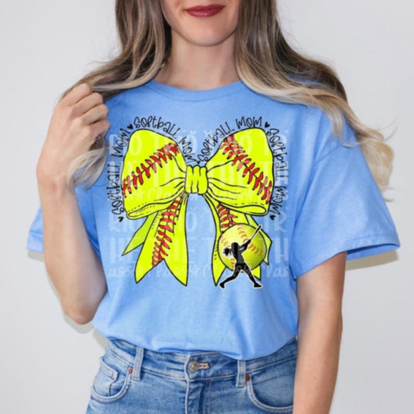 Softball mom bow 95124 DTF transfer