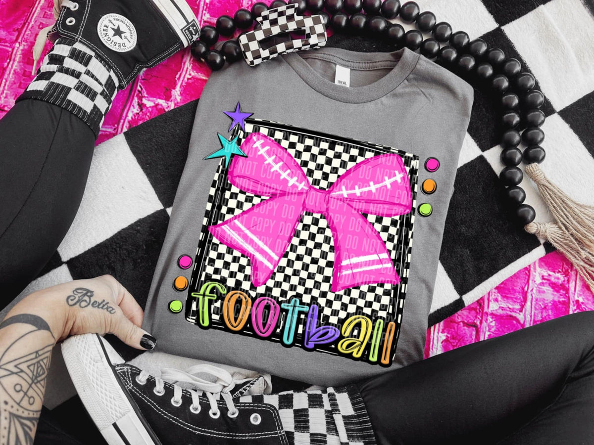 Football 1 checkered preppy bright (Caplinger) 91472 DTF transfer