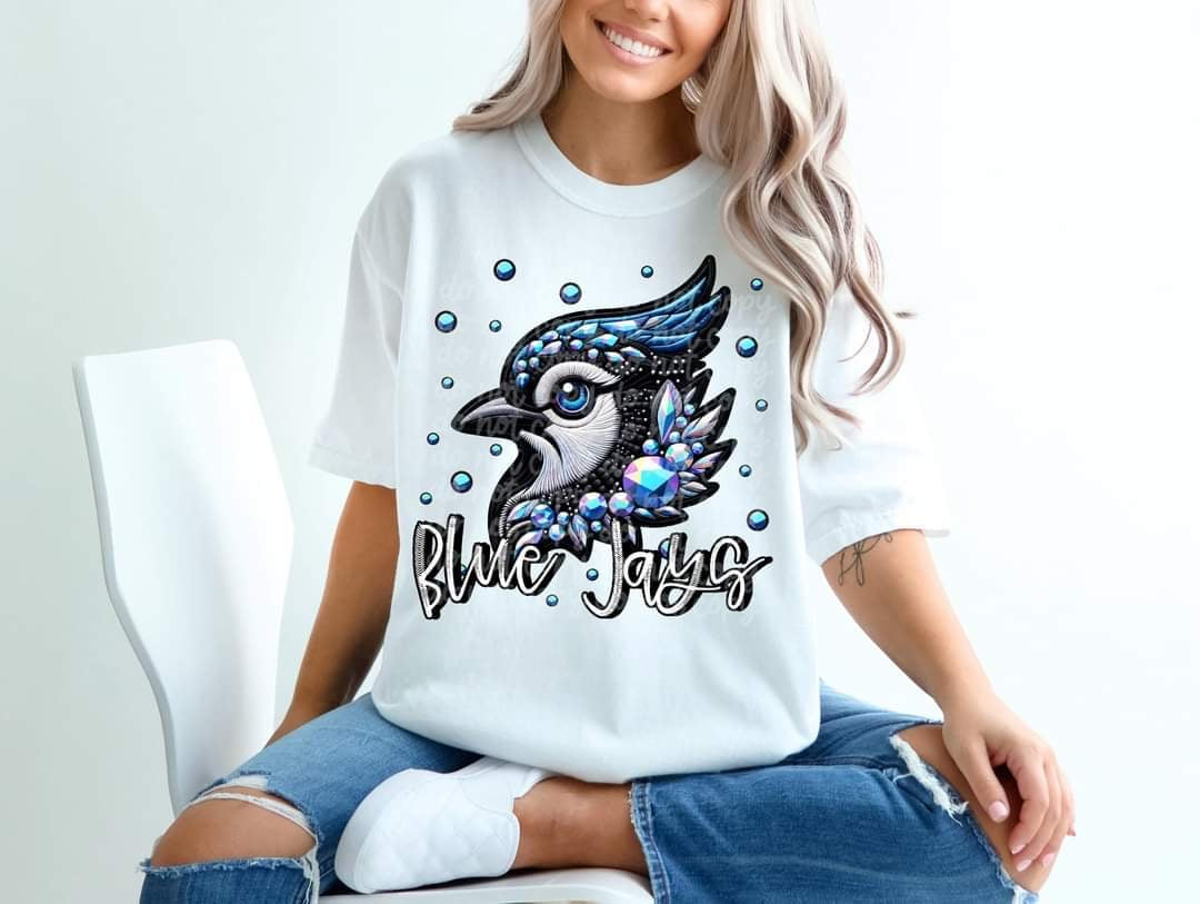 Blue jays bedazzled mascot 53614 DTF transfer