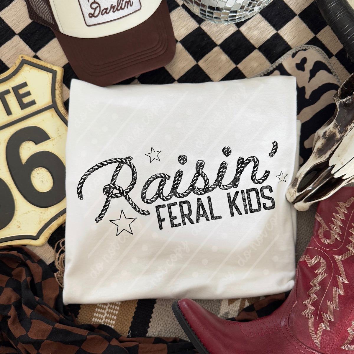 Raising feral kids black (scarlow) DTF Transfer