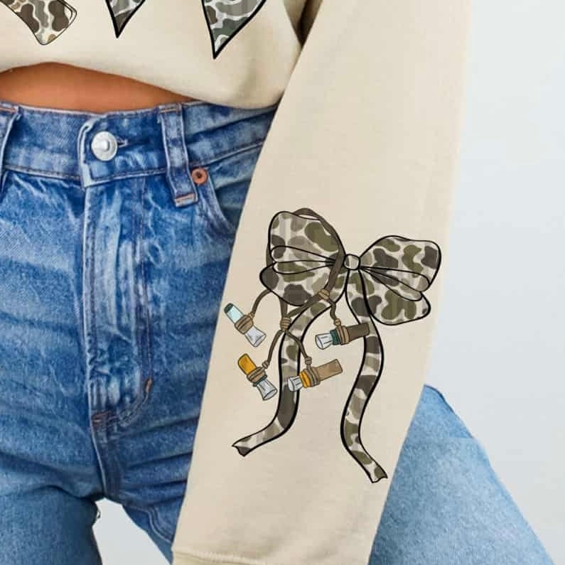 Camo bows and duck POCKET (SDD) DTF transfer