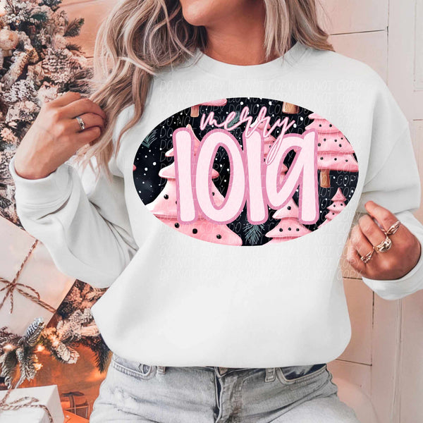 Merry Lola pink trees (CITY) 62326 DTF transfer