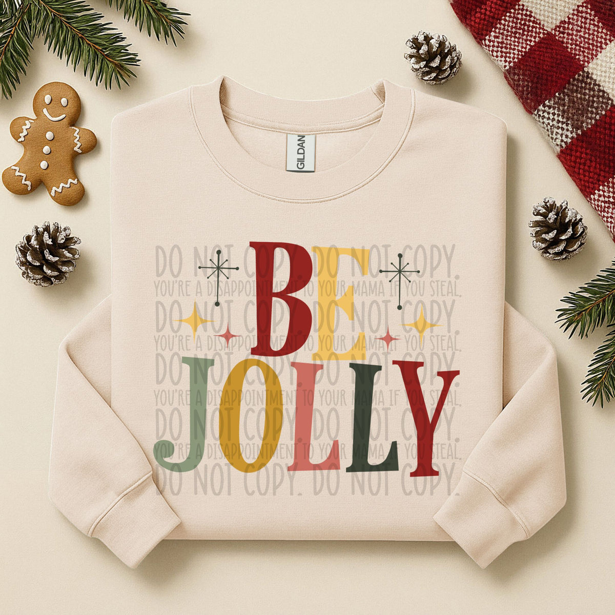 Be Jolly (red green pink yellow) (SWD) DTF transfer