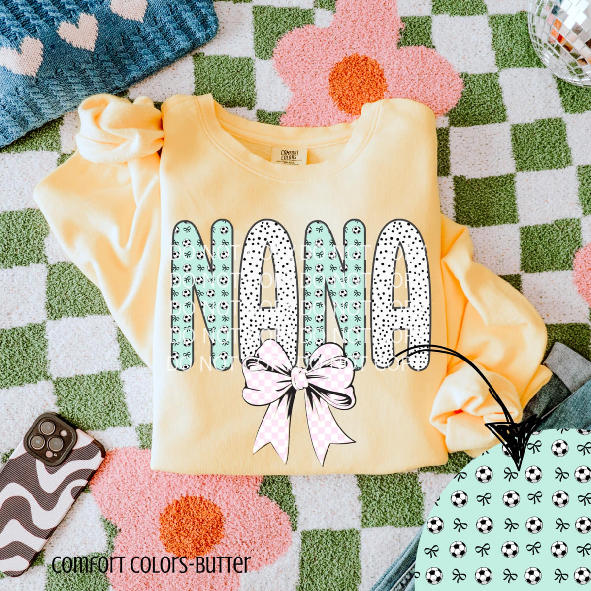 Nana soccer letters (CSG) 90219 DTF transfer
