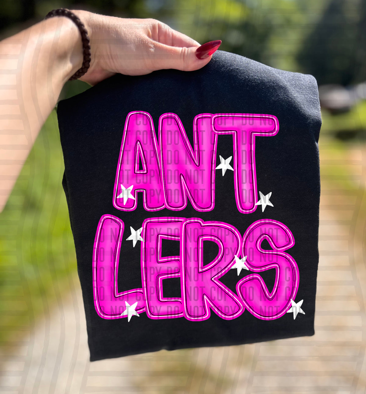 Antlers Pink And Preppy Split 112848 DTF transfer