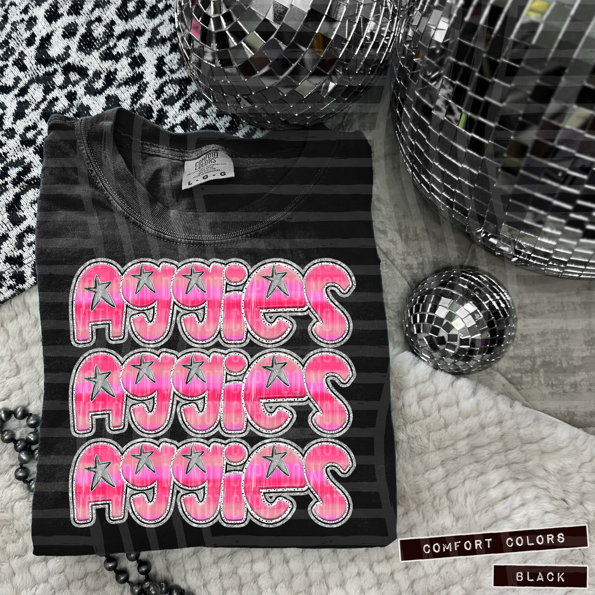 Aggies Pink Stacked (Caplinger) 101875 DTF transfer