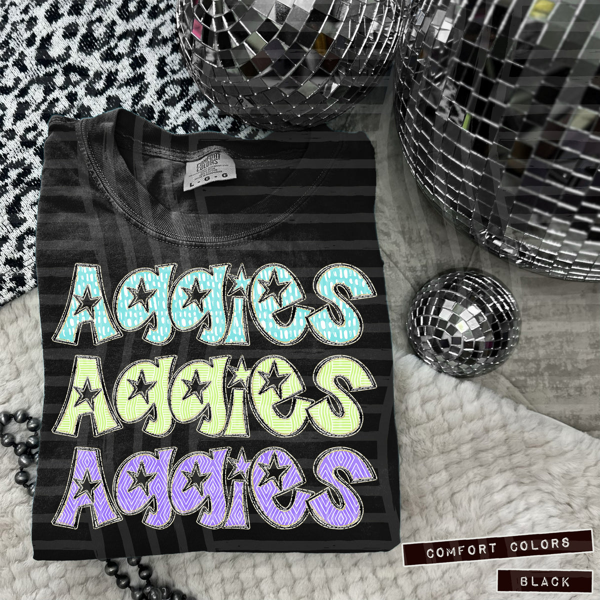 Aggies Pastel Star Stacked (Caplinger) 101546 DTF transfer