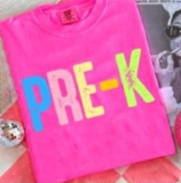 Pre-k colorful grunge 107556 DTF transfer