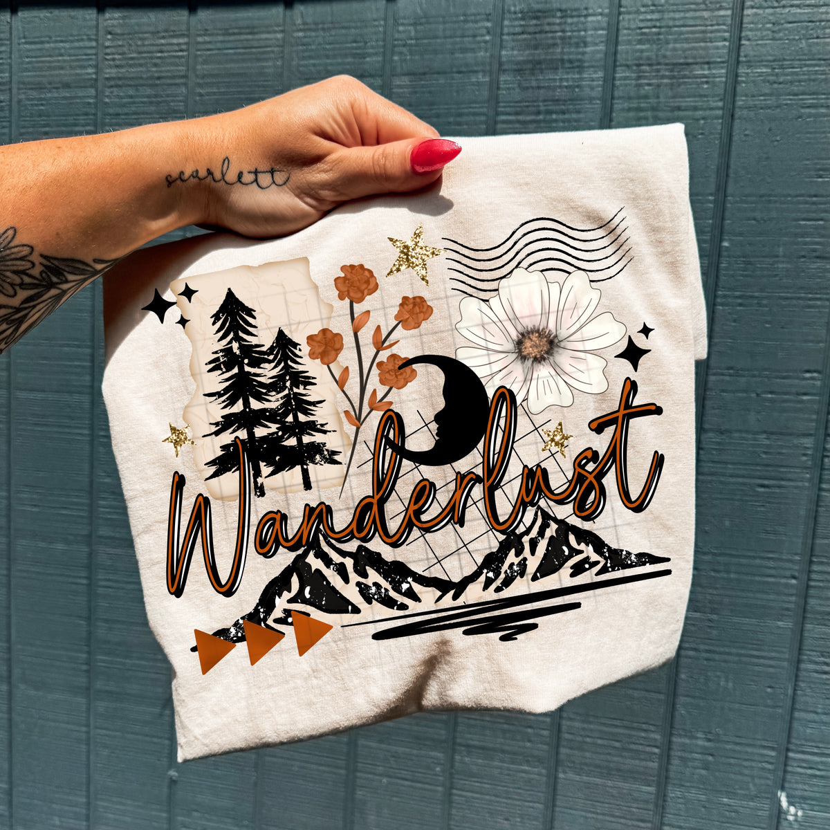 Wanderlust (moon & mountain) (CSC) DTF Transfer