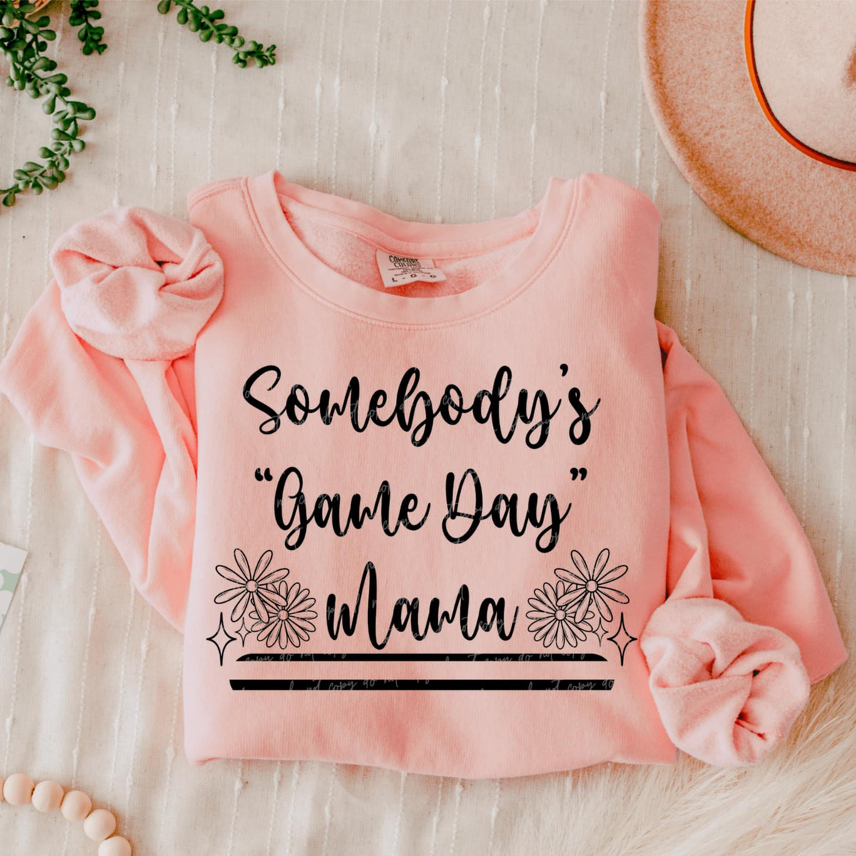 Somebody’s “game day” mama BLACK (VIRGO) 90838 DTF transfer