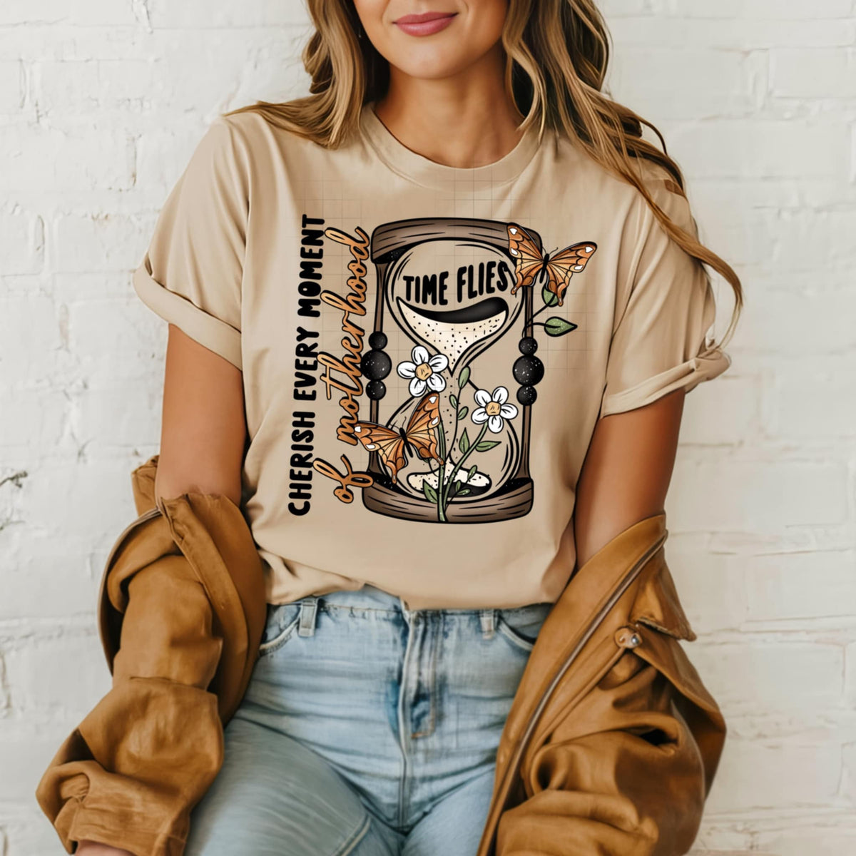 Cherish every moment of motherhood hourglass (CSC) 90985 DTF transfer