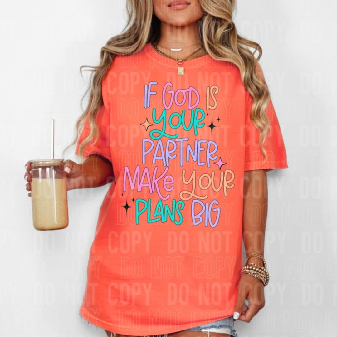 If god is your parent make your plans big 106372 DTF transfer