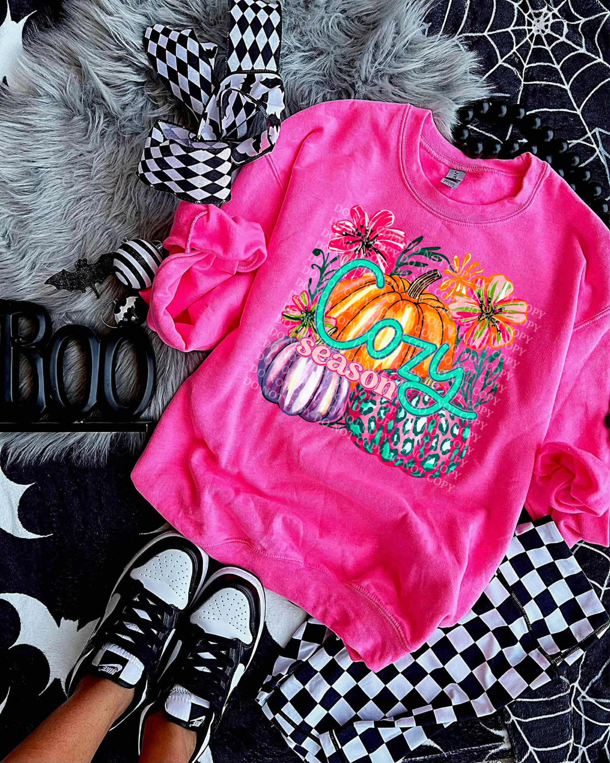 Cozy Season colorful pumpkins and florals SCG DTF transfer