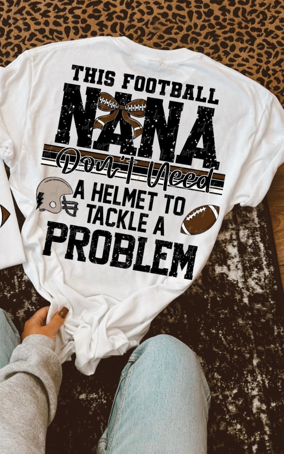 This football nana don’t need a helmet to tackle a problem BOW (VIRGO) 94468 DTF transfer