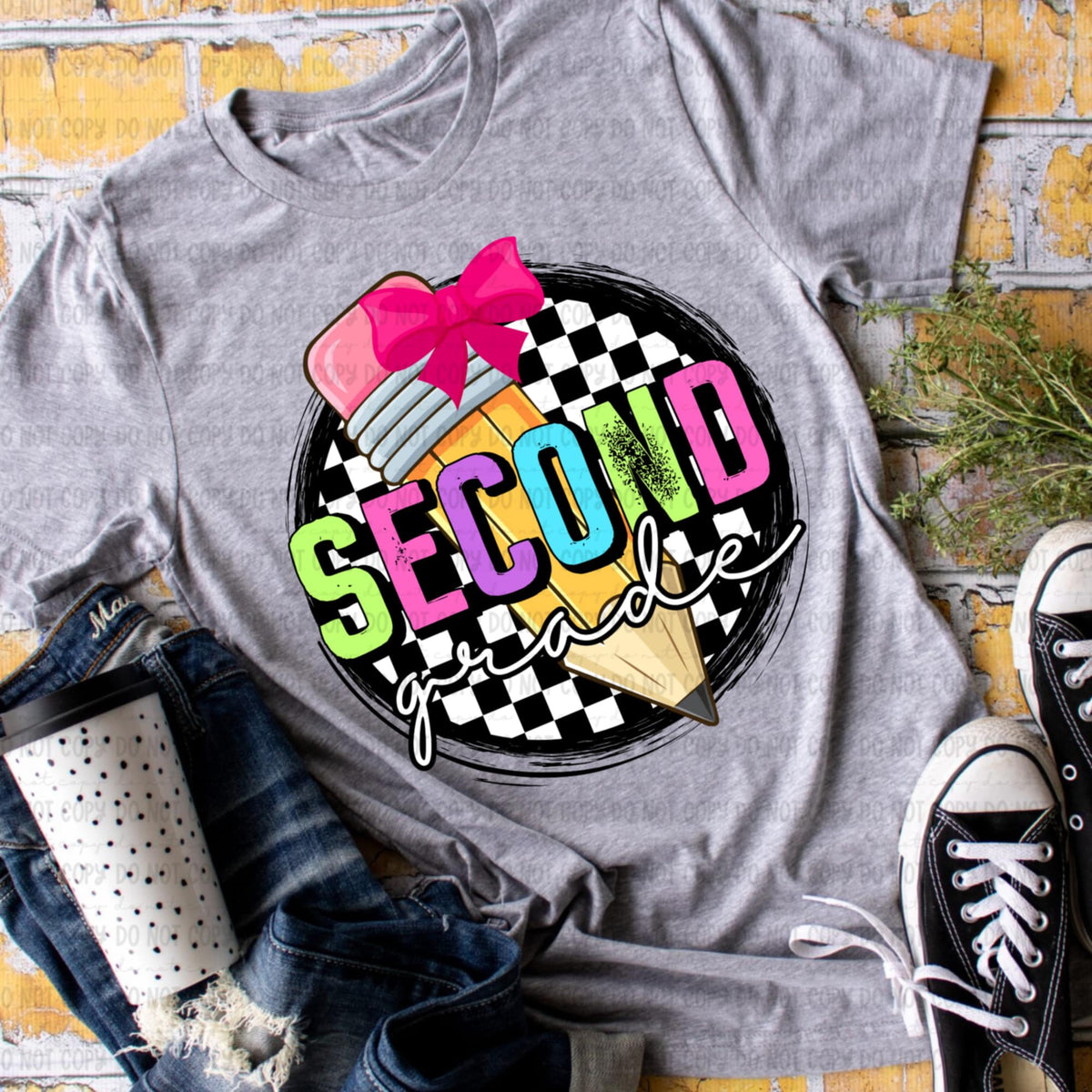 Second grade retro circle GIRL 106556 DTF transfer