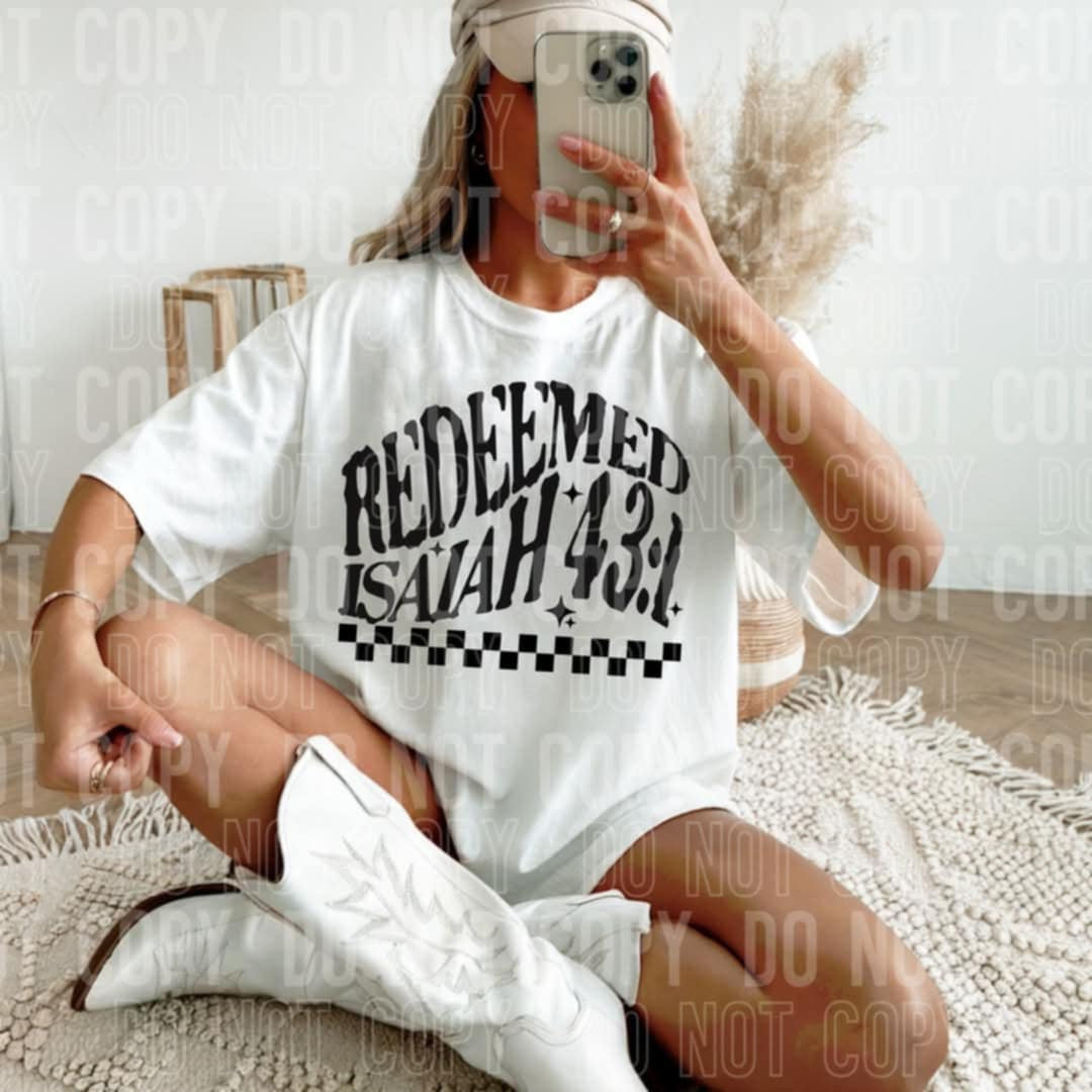 Redeemed Isaiah 43:1 (SBB) 98147 DTF transfer