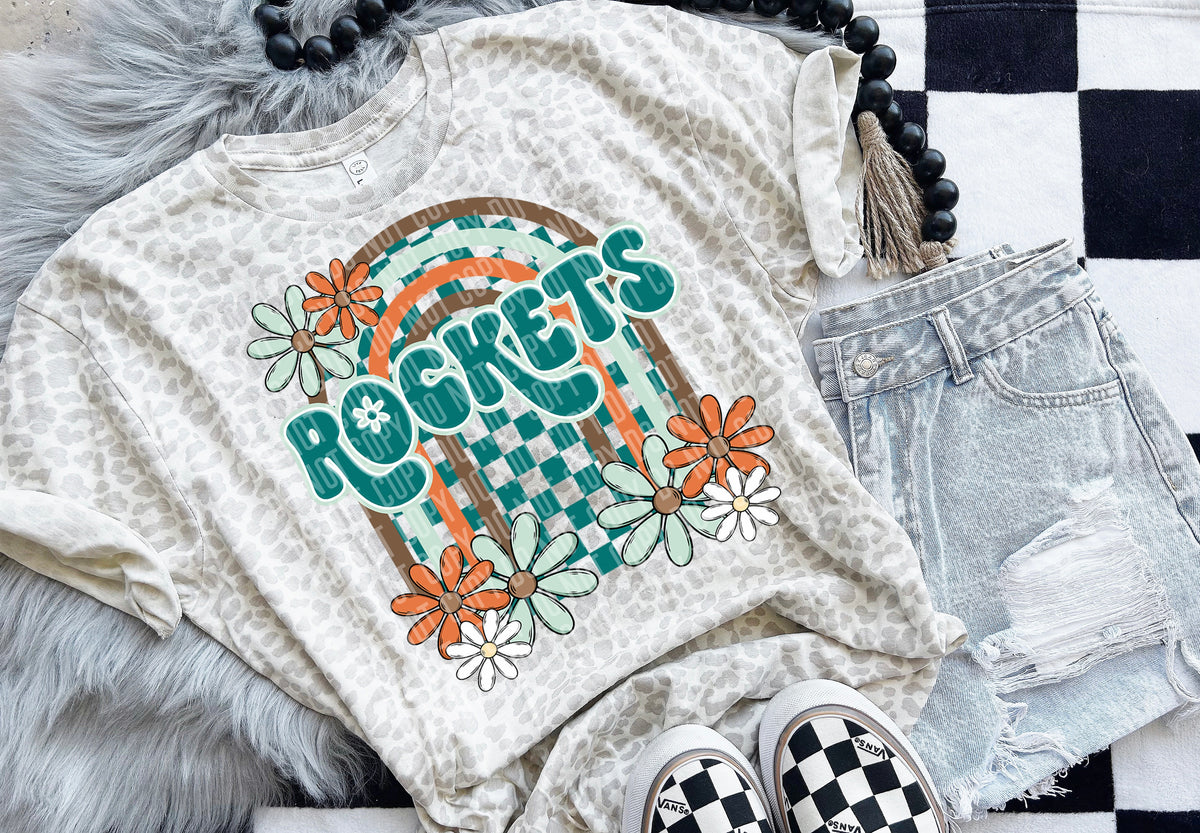 Floral Arch Mascot Rockets 49260 DTF TRANSERS