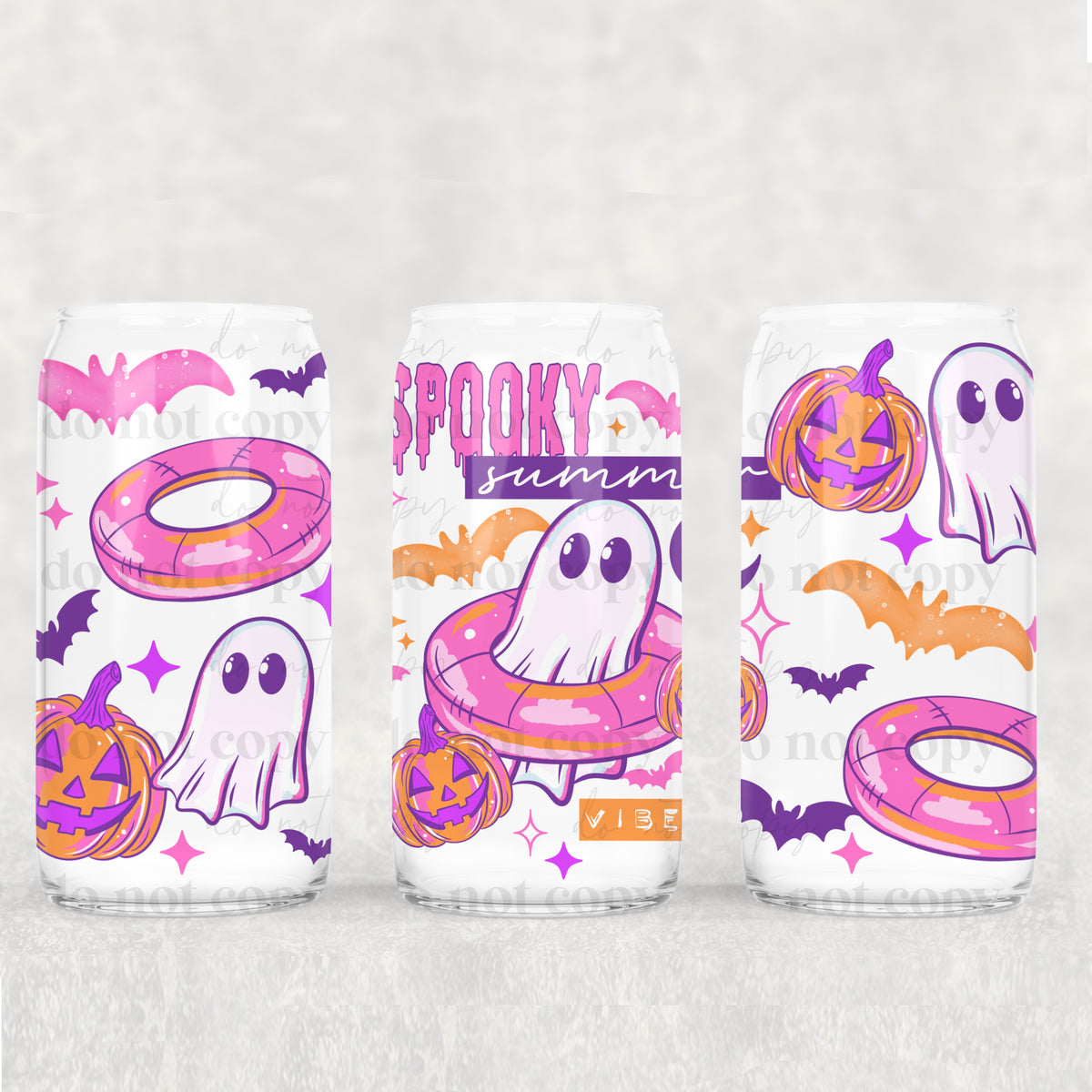 Spooky summer ghost and raft (CSC) UV DTF WRAP