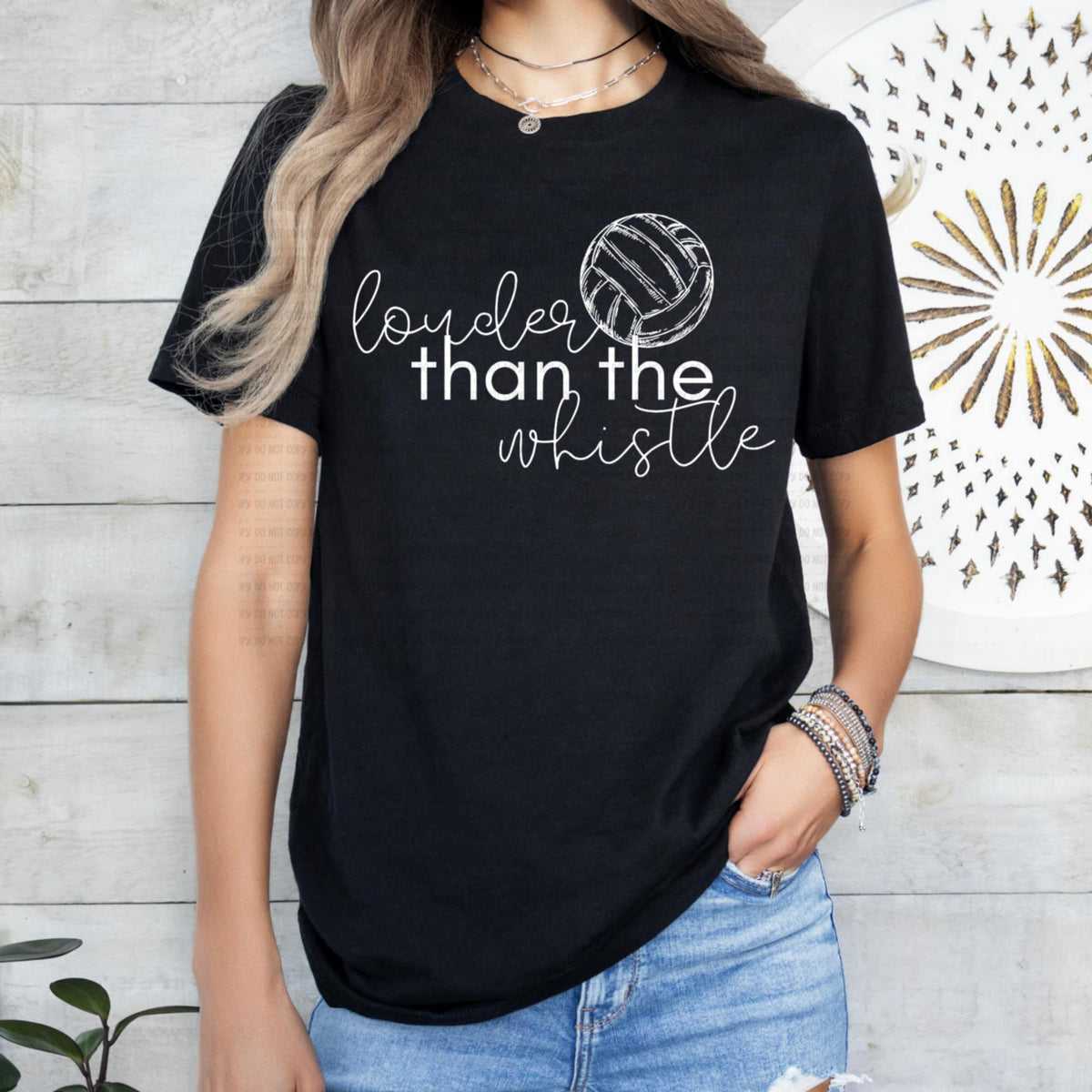 Louder than the whistle WHITE VOLLEYBALL REVEL DTF transfer