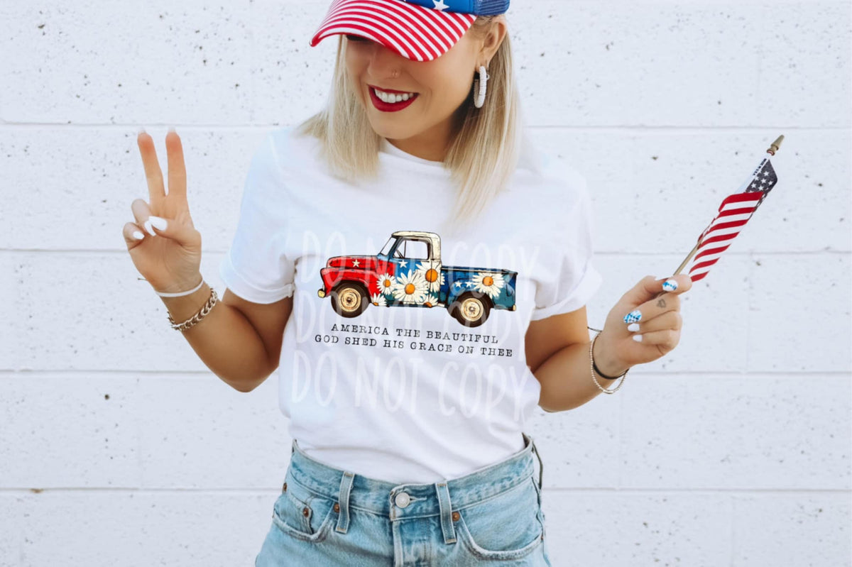 America the beautiful truck (PH) 96948 DTF transfer