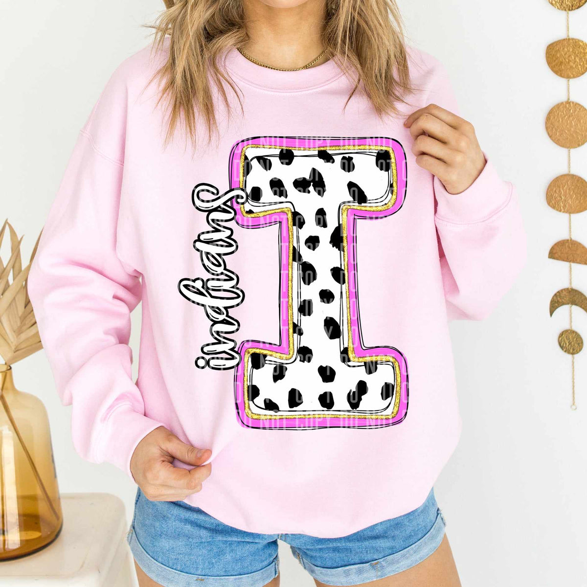 Indians Polka Font Mascot Caplinger 56157 DTF transfer