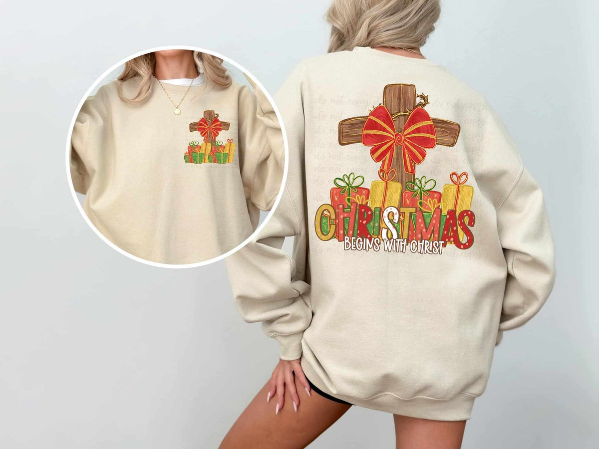 Christmas begins with Christ exclusive BACK ONLY 64531 DTF transfer