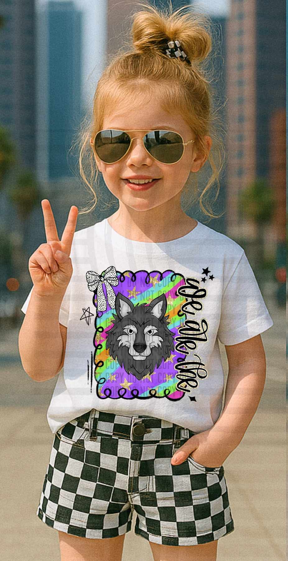 We are the Huskies Preppy Swirl Mascots (Caplinger) DTF transfer